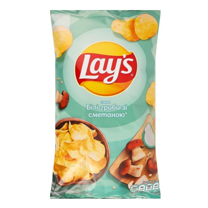 Чипси картопляні зі смаком білих грибів зі сметаною Lay's м/у 120г