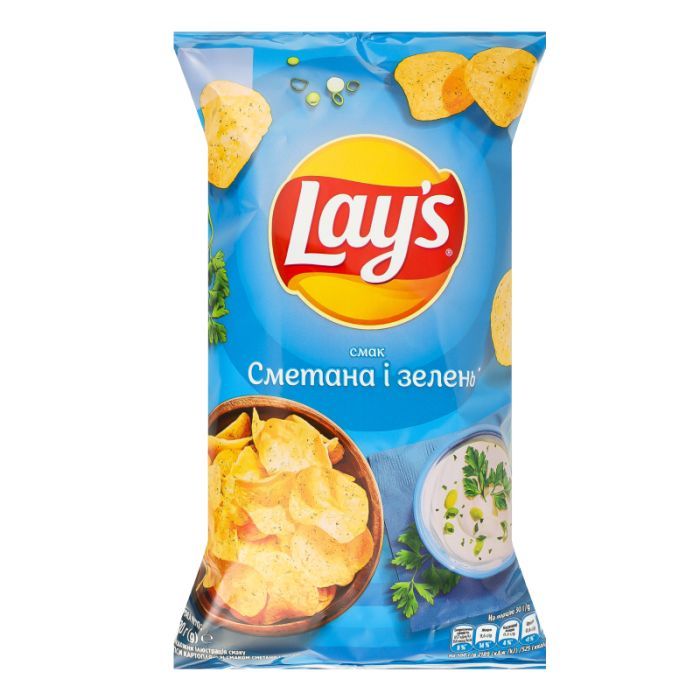 Чипси картопляні зі смаком сметани і зелені Lay's м/у 120г