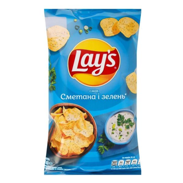 Чипси картопляні зі смаком сметани і зелені Lay's м/у 60г