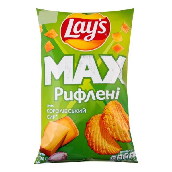 Чипси Королівський сир Lays MAX Ridged 95г