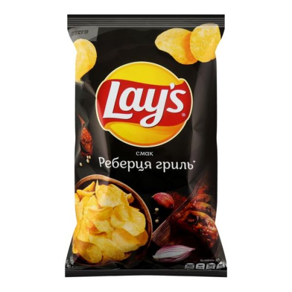 Чипси Lays Реберця Гриль 120г 1-21 UA